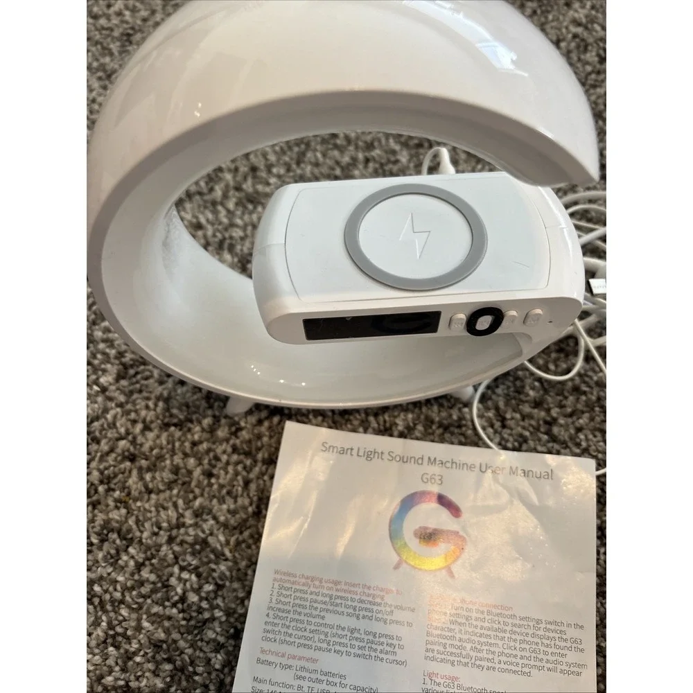 New G63 Intelligent Smart Light Sound Machine Digital Clock Alarm Bluetooth Lamp